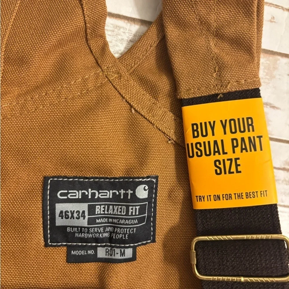 CARHARTT RELAXED FIT DUCK BIB OVERALL CARHARTT BROWN 46X34